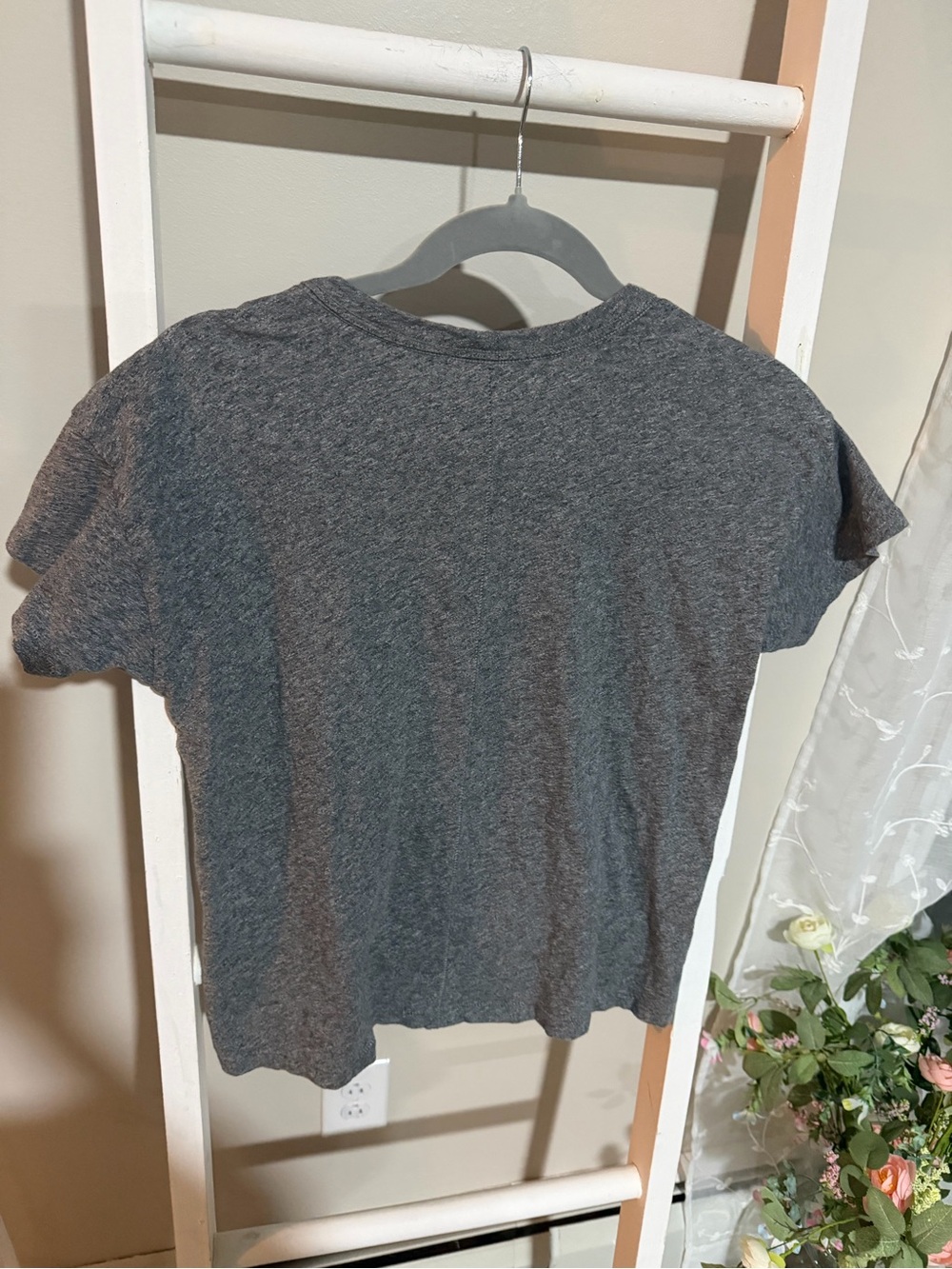 rag & bone Heather Gray Tee with Red MERCI Graphic - Picture 8 of 8